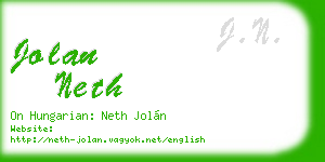 jolan neth business card